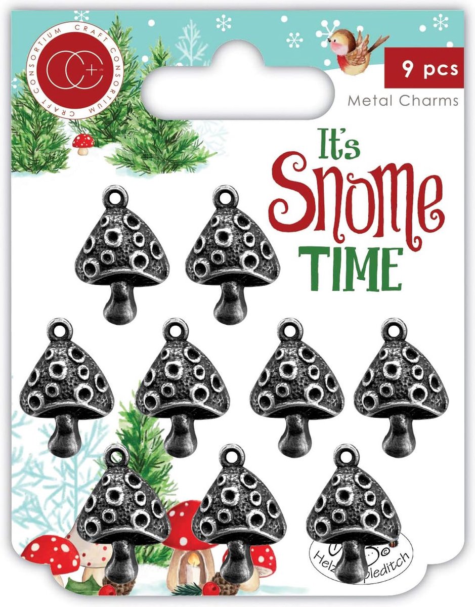 Its Snome Time - Toad Stools Metal Charms